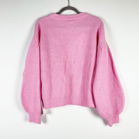 NEW Baum Und Pferdgarten Celine VNeck Balloon Sleeve Alpaca Wool Stretch Sweater - Picture 4 of 4